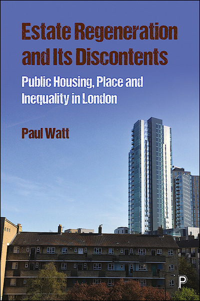 Using original interviews with estate residents in London, Watt provides a vivid account of estate regeneration and its impacts on marginalised communities in London, showing their experiences and perspectives. He demonstrates the dramatic impacts that regeneration and gentrification can have on socio-spatial inequality.
