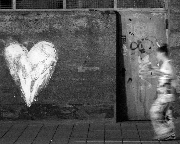 Black and white heart